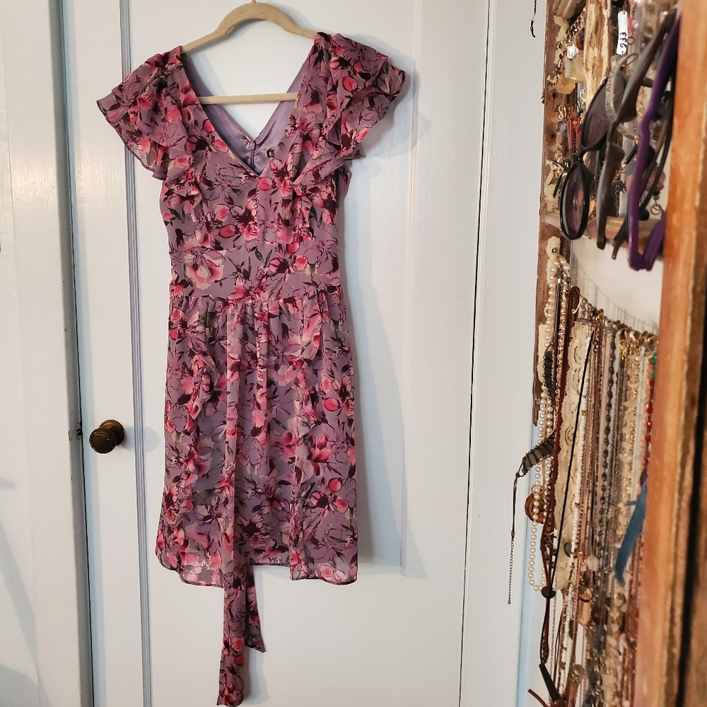 Express Floral Ruffled Dress